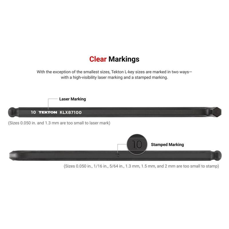 TEKTON 1/16 in. Short Arm Ball End Hex L-Key - KLX77063