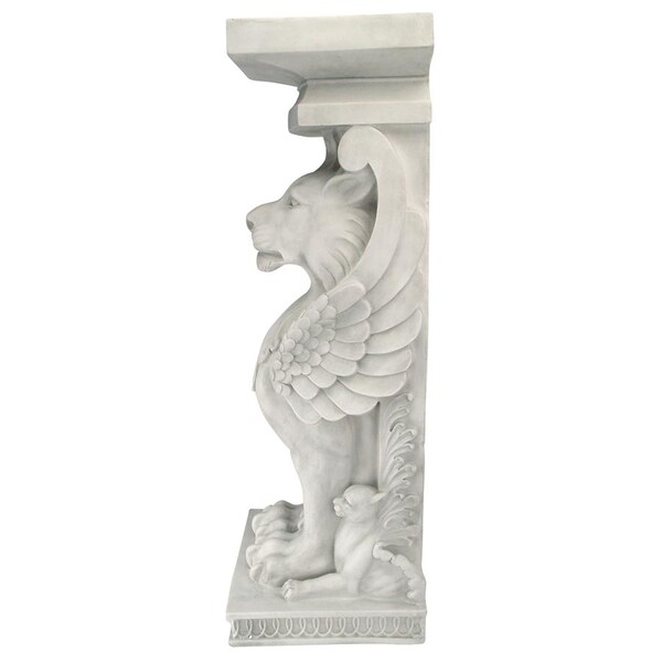 Design Toscano Trapezophoron Sculptural Winged Lion Pedestal - JE122391