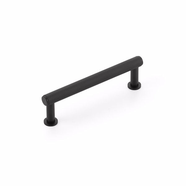Schaub 4in Center to Center Pub House Knurled Cabinet Pull Matte Black Finish - 5004-MB