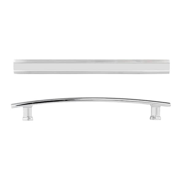 Richelieu 7-9/16 in. (192 mm) Center-to-Center Chrome Transitional Drawer Pull - BP7070192140