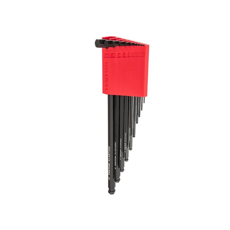TEKTON Short Arm Ball End Hex L- Key Set with Holder, 10-Piece (1.3 mm to 10 mm) - KLX91212