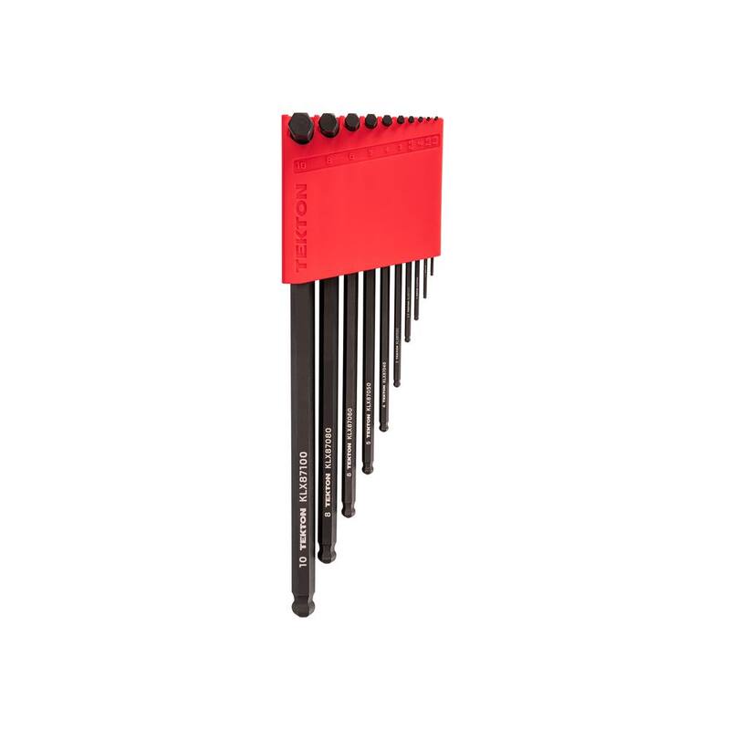 TEKTON Short Arm Ball End Hex L- Key Set with Holder, 10-Piece (1.3 mm to 10 mm) - KLX91212
