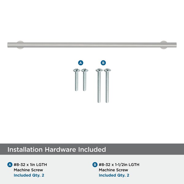 Amerock Radius 12-5/8 inch 320mm Center-to-Center Satin Nickel Cabinet Pull - BP37391G10