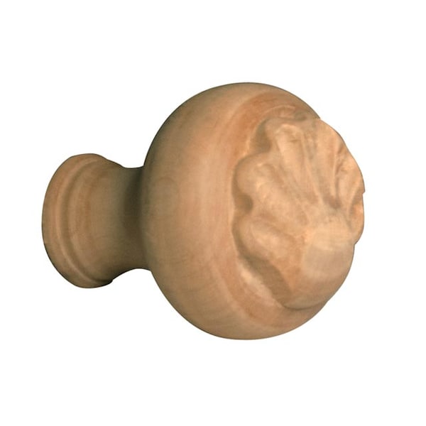 Osborne Wood Products 1 3/4 x 2 1/8 Shell Pull in Rubberwood - 891902RW