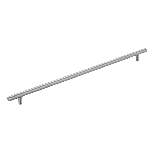 Richelieu 19-1/8 in. (486 mm) Center-to-Center Brushed Stainless Steel Contemporary Drawer Pull - BP3487486170