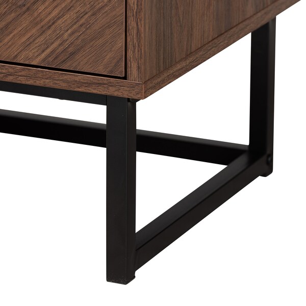 Baxton Studio Sadia Modern Walnut Brown Finished Wood Storage Cabinet - 226-12917-ZORO