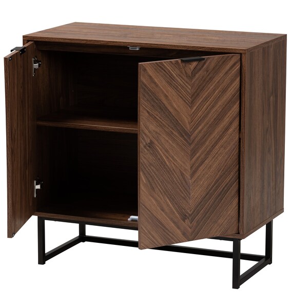 Baxton Studio Sadia Modern Walnut Brown Finished Wood Storage Cabinet - 226-12917-ZORO
