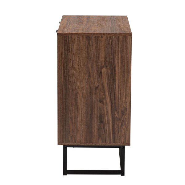 Baxton Studio Sadia Modern Walnut Brown Finished Wood Storage Cabinet - 226-12917-ZORO