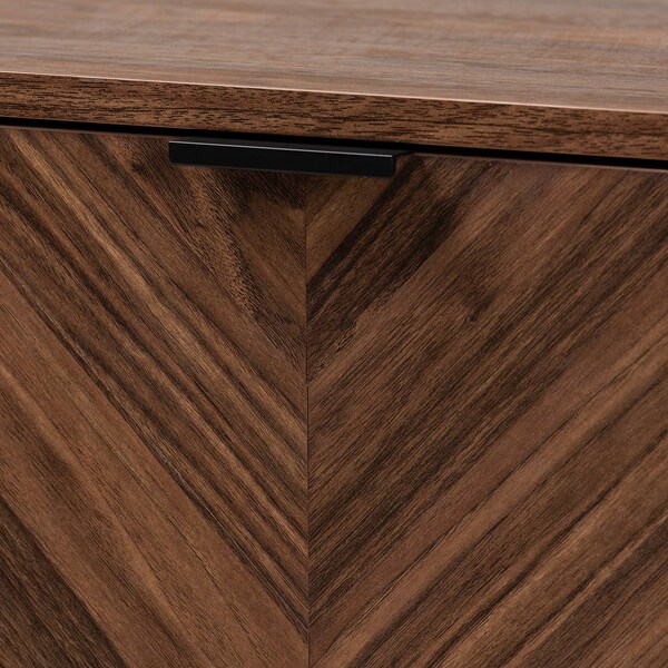 Baxton Studio Sadia Modern Walnut Brown Finished Wood Storage Cabinet - 226-12917-ZORO