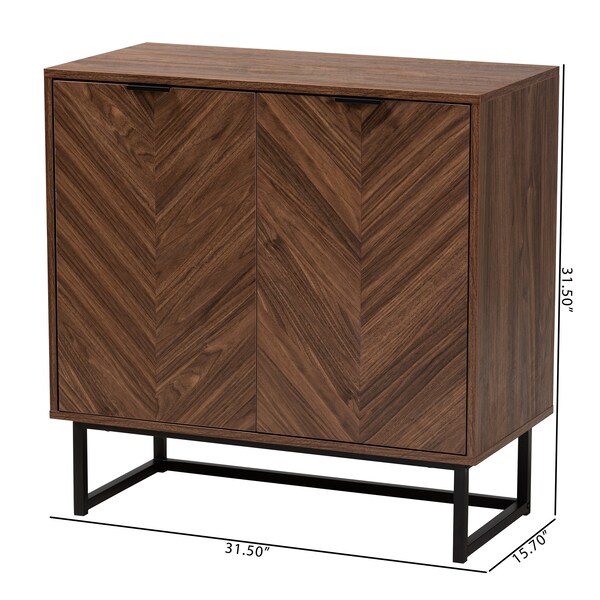 Baxton Studio Sadia Modern Walnut Brown Finished Wood Storage Cabinet - 226-12917-ZORO
