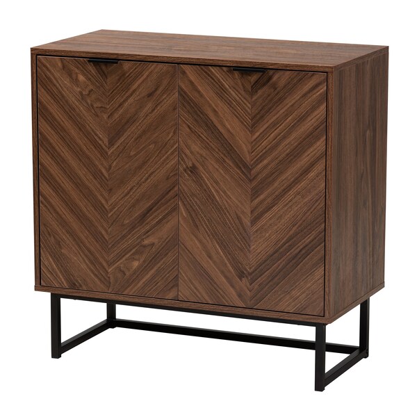 Baxton Studio Sadia Modern Walnut Brown Finished Wood Storage Cabinet - 226-12917-ZORO