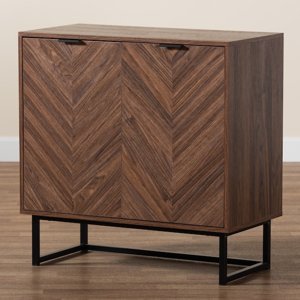 Baxton Studio Sadia Modern Walnut Brown Finished Wood Storage Cabinet - 226-12917-ZORO