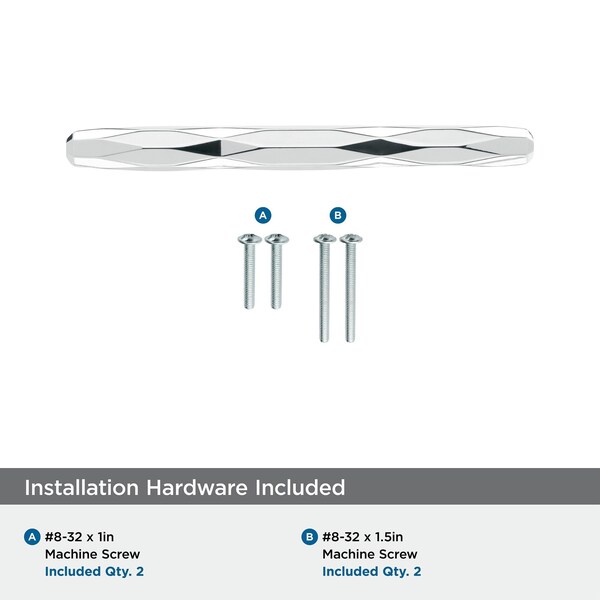Amerock St. Vincent 3-3/4 in 96 mm Center-to-Center Polished Chrome Cabinet Pull - BP3664326