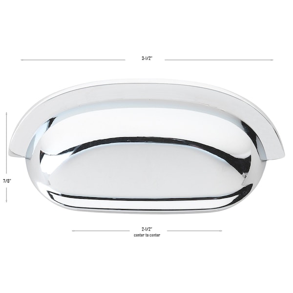 Gliderite Hardware 2-1/2 in. Center to Center Polished Chrome Classic Bin Pull - 4081-PC, 25PK - 4081-PC-25