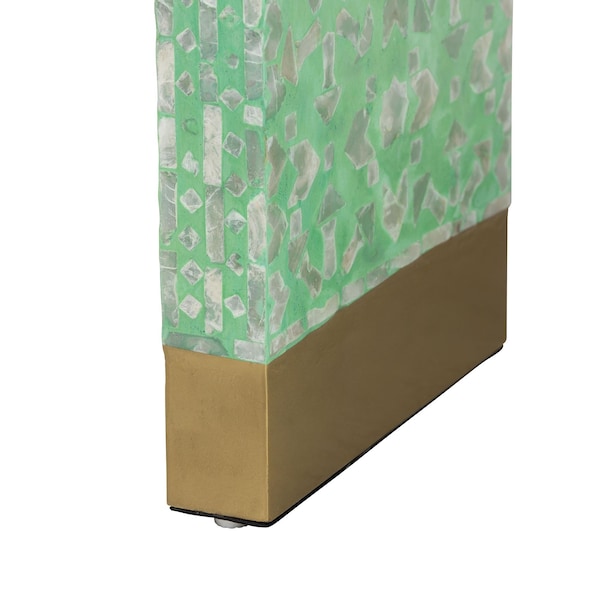 Baxton Studio Didrika Modern Bohemian Seafoam Green Mother of Pearl Console Table - 240-13468-ZORO