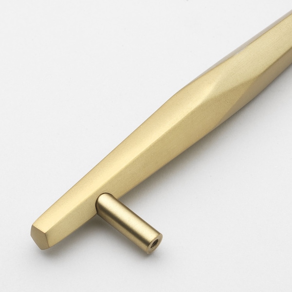 Gliderite Hardware 5-1/16 in. Center to Center Faceted Bar Pull Satin Gold, 10PK - 4789-128-SG-10