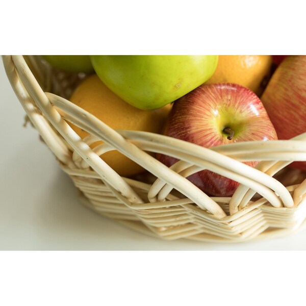 Vintiquewise 11.25- Inch Decorative Round Fruit Bowl Bread Basket Serving Tray, Small - QI003819.S