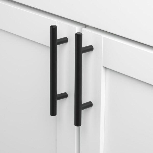 Gliderite Hardware 3 in. Center to Center Matte Black Solid Steel Bar Pull - 5000-76-MB - 5000-76-MB-1