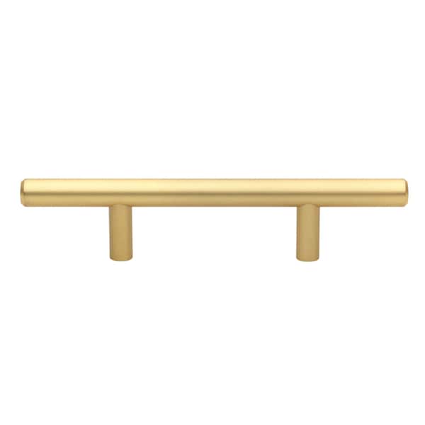 Gliderite Hardware 3 in. Center to Center Satin Gold Solid Steel Bar Pull - 5000-76-SG - 5000-76-SG-1