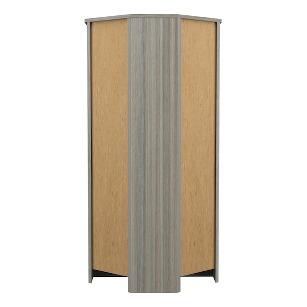 Inval Corner Bookshelf Wall Unit 47.24 in. H 3-shelf in Smoke Oak - BE-12704