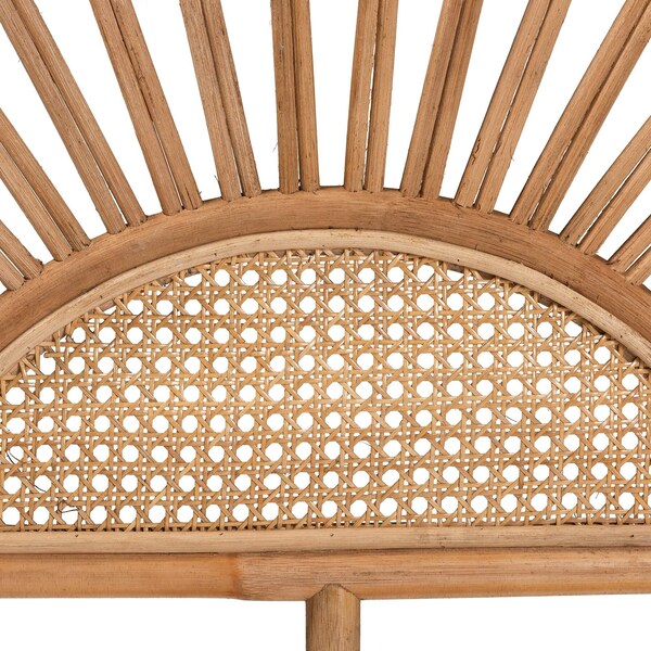 Baxton Studio Perenna Modern Bohemian Natural Rattan King Size Standalone Headboard - 217-12724-ZORO