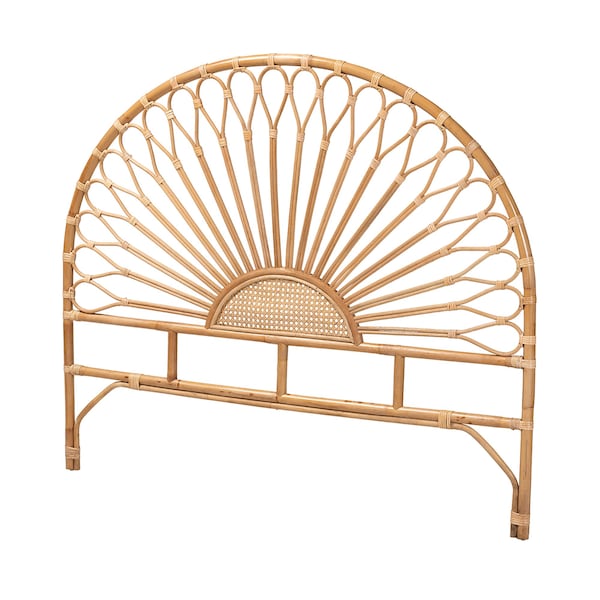 Baxton Studio Perenna Modern Bohemian Natural Rattan King Size Standalone Headboard - 217-12724-ZORO