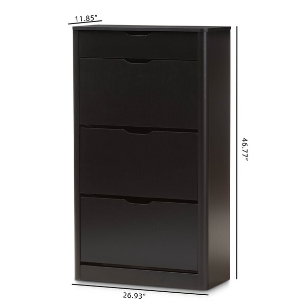 Baxton Studio Cayla Modern Black Wood Shoe Cabinet - 138-7712