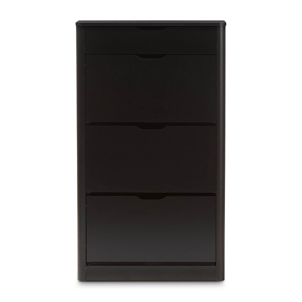 Baxton Studio Cayla Modern Black Wood Shoe Cabinet - 138-7712