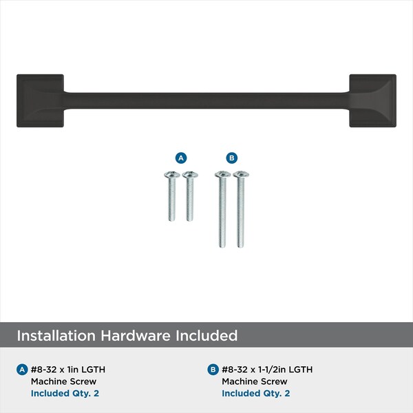 Amerock Exceed 6-5/16 in 160 mm Center-to-Center Matte Black Cabinet Pull - BP36883FB