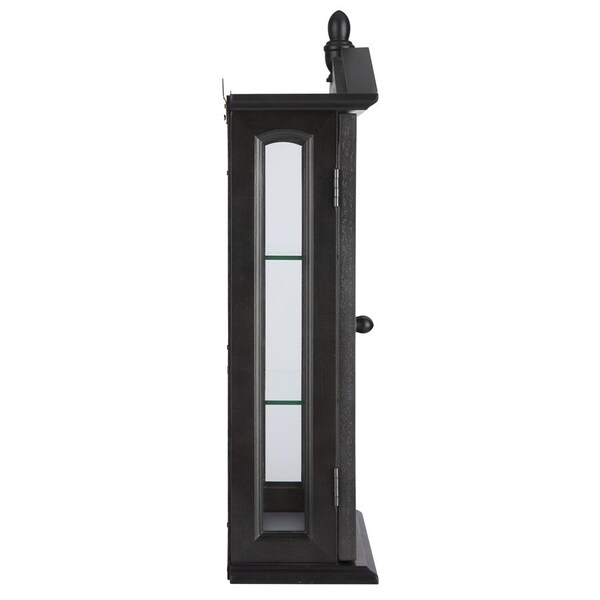 Design Toscano Amesbury Manor Hardwood Wall Curio Cabinet: Ebony Black Finish - BN17222