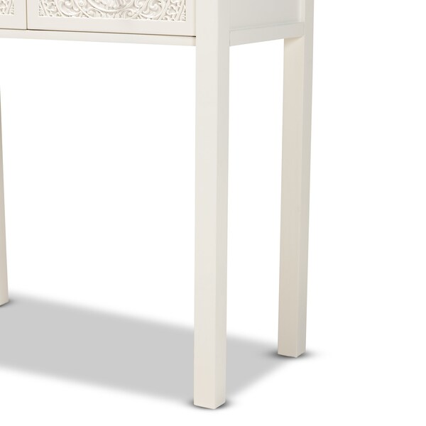 Baxton Studio Lambert Traditional White Finished Wood 2-Drawer Console Table - 194-11931-ZORO