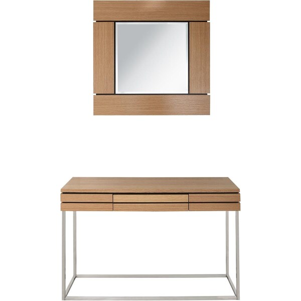 Templeton 13.8 x 47.2 x 29.9 in. Barnes Wall Mirror & Console Table Set, Brown - TE2851515