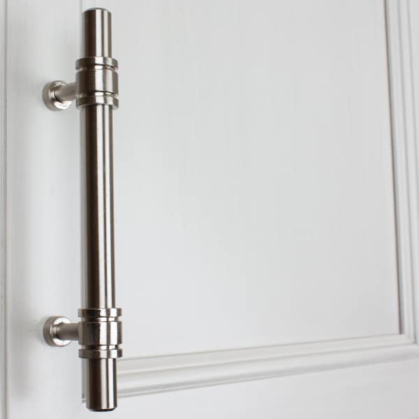 Gliderite Hardware 3-3/4 in. Center to Center Satin Nickel Barrel Ring Bar Pull - 4340-96-SN, 5PK - 4340-96-SN-5