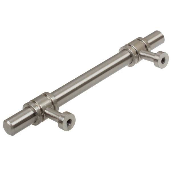 Gliderite Hardware 3-3/4 in. Center to Center Satin Nickel Barrel Ring Bar Pull - 4340-96-SN, 5PK - 4340-96-SN-5