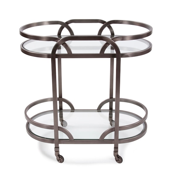 Howard Elliott Black Nickel stainless steel Bar Cart - 58038