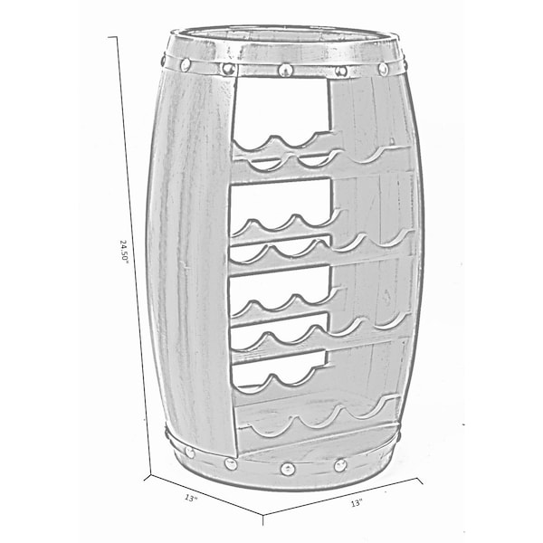 Vintiquewise Wooden Barrel Shaped 14 Bottle Wine Rack - QI003283