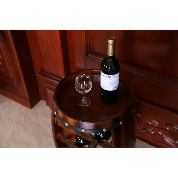 Vintiquewise Wooden Barrel Shaped 14 Bottle Wine Rack - QI003283