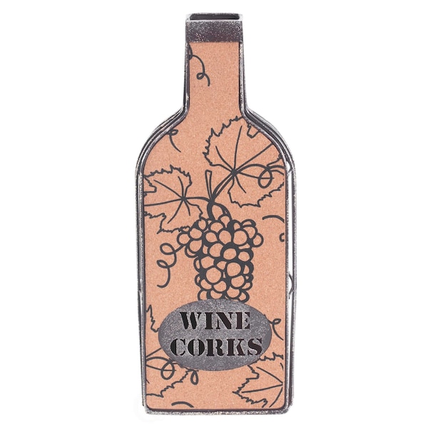 Vintiquewise Vintage Metal Bottle Shaped Wine Cork Holder - QI003567
