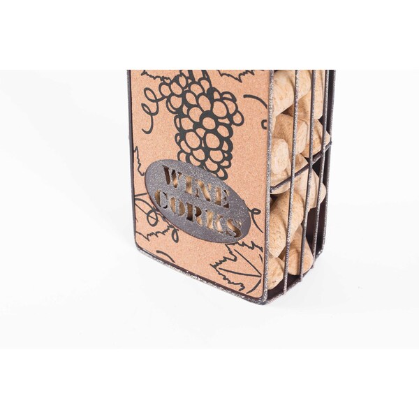 Vintiquewise Vintage Metal Bottle Shaped Wine Cork Holder - QI003567