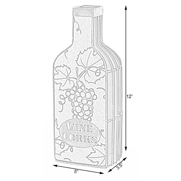Vintiquewise Vintage Metal Bottle Shaped Wine Cork Holder - QI003567