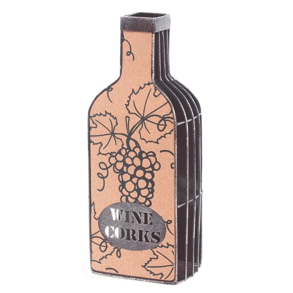 Vintiquewise Vintage Metal Bottle Shaped Wine Cork Holder - QI003567