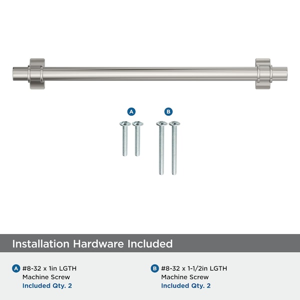 Amerock Davenport 7-9/16 inch 192mm Center-to-Center Polished Nickel Cabinet Pull - BP36618PN