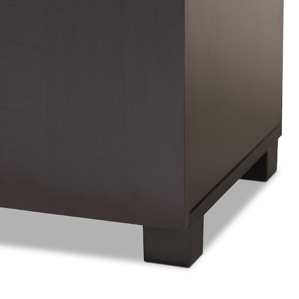 Baxton Studio Marine 2-Door Wood Entryway Shoe Storage Cabinet with Open Shelves - 153-9157