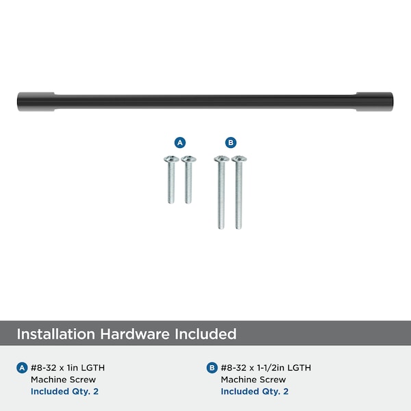 Amerock Riva 10-1/16 inch 256mm Center-to-Center Matte Black Cabinet Pull - BP55490MB