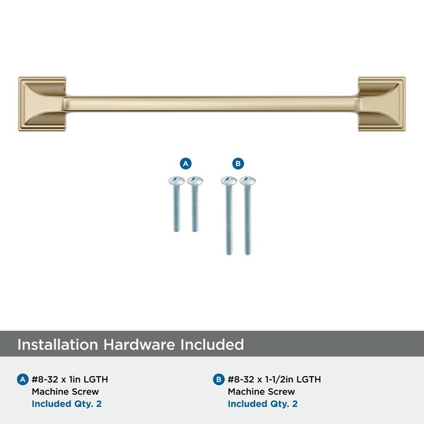 Amerock Exceed 6-5/16 inch 160mm Center-to-Center Golden Champagne Cabinet Pull - BP36883BBZ