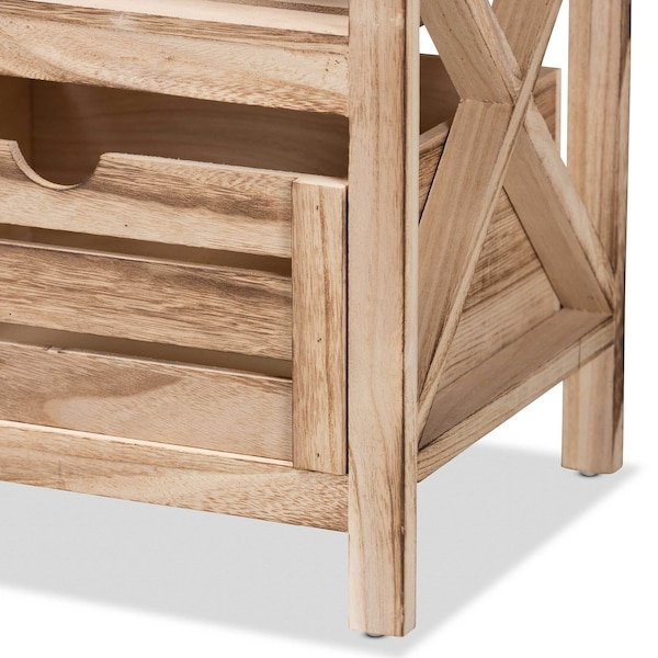 Baxton Studio Mandell ModernNatural Brown Finished Wood 2-Drawer Storage Unit - 198-12280-ZORO