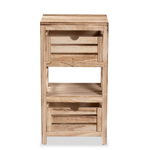 Baxton Studio Mandell ModernNatural Brown Finished Wood 2-Drawer Storage Unit - 198-12280-ZORO