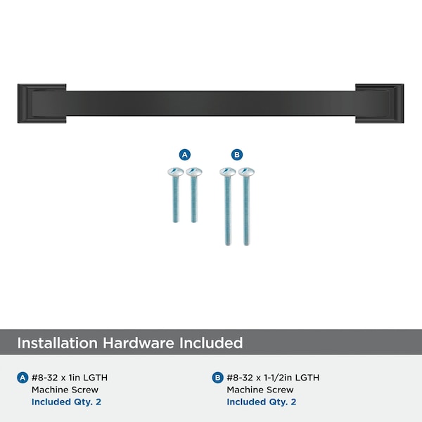 Amerock Candler 7-9/16 inch 192mm Center-to-Center Black Bronze Cabinet Pull - BP29350BBR