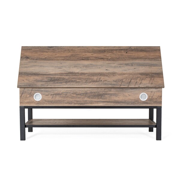 Flash Furniture Entryway Storage Bench with Lower Shelf Perfect for Entryway, Mudroom, or Bedroom in Gray Wash - ZG-075-GY-GG