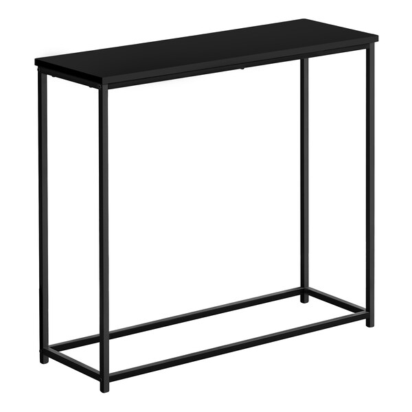 Monarch Specialties Accent Table, Console, Entryway, Narrow, Sofa, Living Room, Bedroom, Black Laminate, Black Metal - I 2250